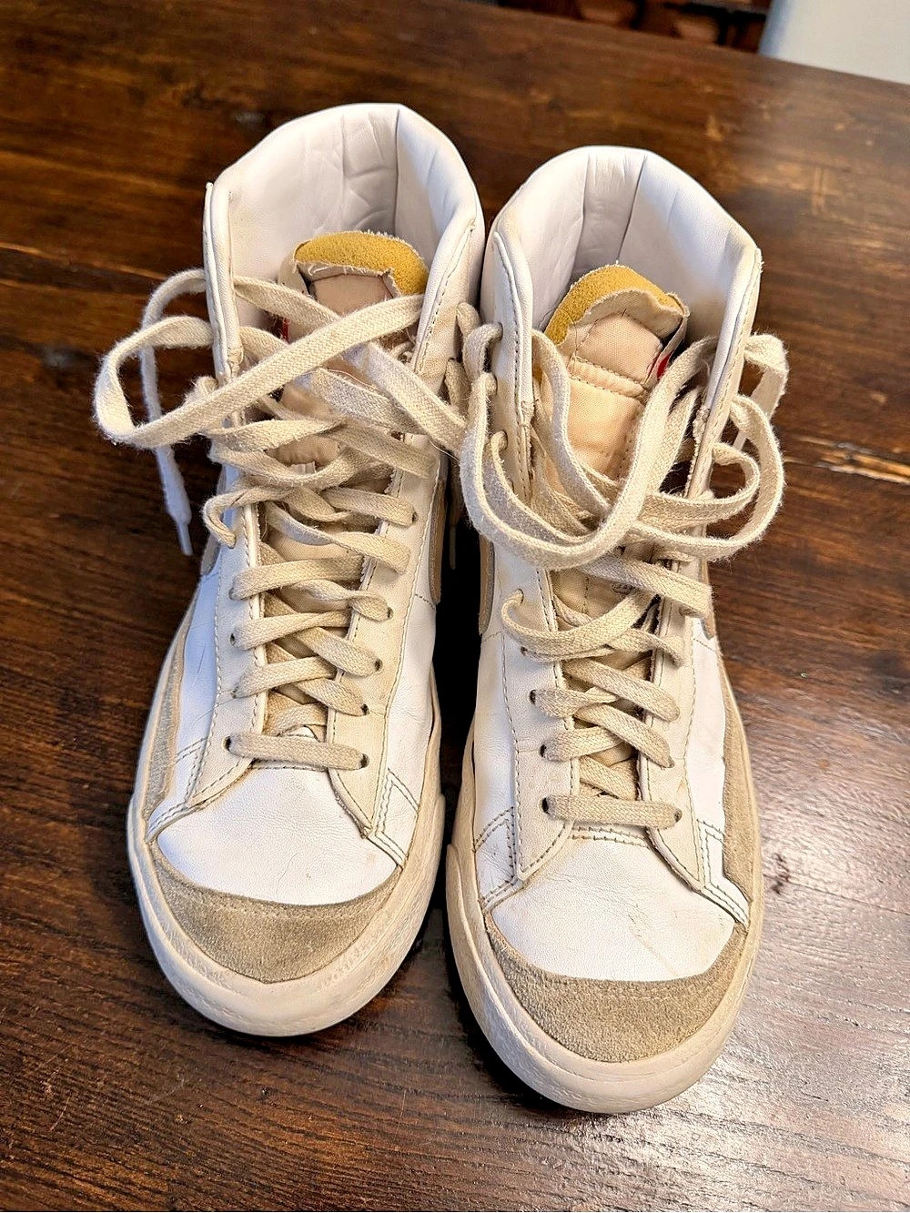 Nike Blazer Mid High Top Sneakers White & Brown US 9